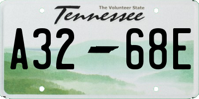 TN license plate A3268E