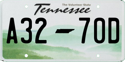 TN license plate A3270D