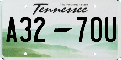 TN license plate A3270U