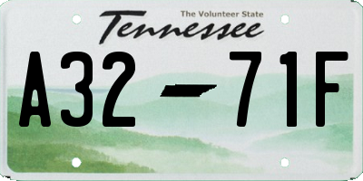 TN license plate A3271F