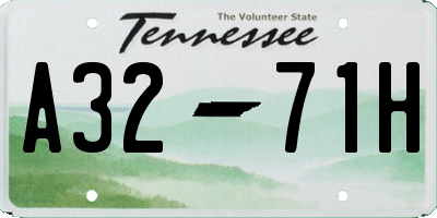 TN license plate A3271H