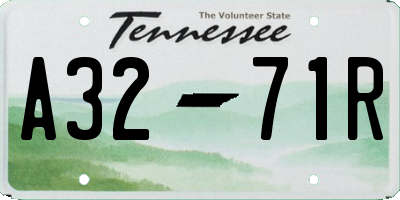 TN license plate A3271R