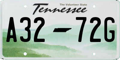 TN license plate A3272G