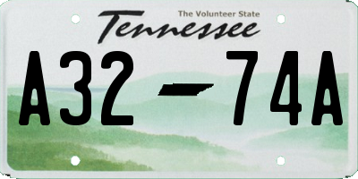 TN license plate A3274A