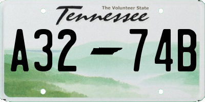 TN license plate A3274B