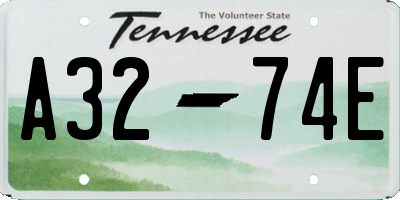 TN license plate A3274E