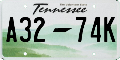 TN license plate A3274K