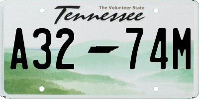 TN license plate A3274M