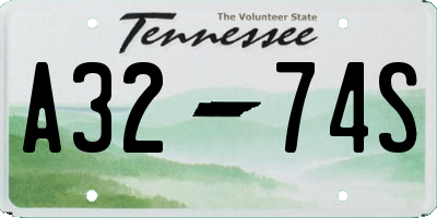 TN license plate A3274S