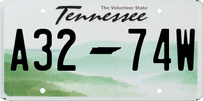 TN license plate A3274W