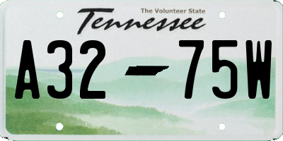 TN license plate A3275W