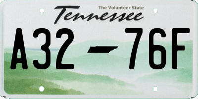 TN license plate A3276F
