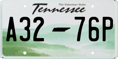 TN license plate A3276P