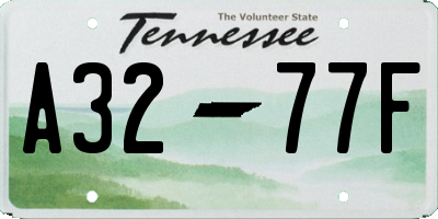 TN license plate A3277F