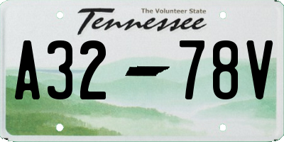 TN license plate A3278V