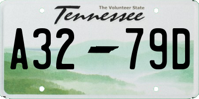 TN license plate A3279D