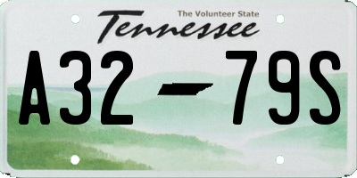 TN license plate A3279S