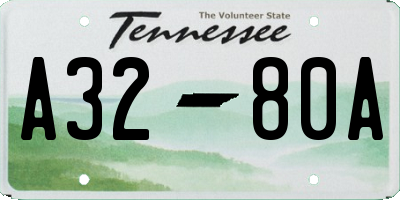 TN license plate A3280A
