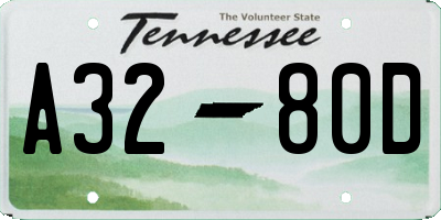 TN license plate A3280D