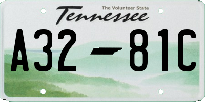 TN license plate A3281C