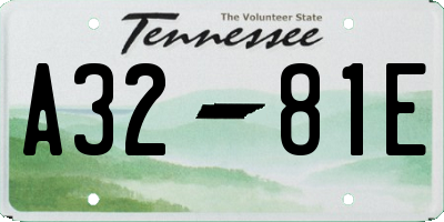 TN license plate A3281E