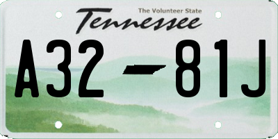 TN license plate A3281J