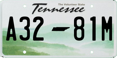 TN license plate A3281M