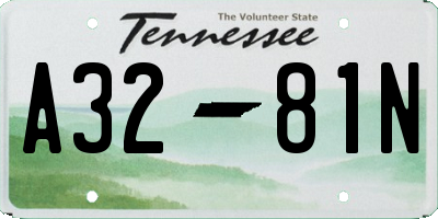 TN license plate A3281N