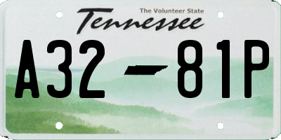 TN license plate A3281P
