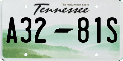 TN license plate A3281S