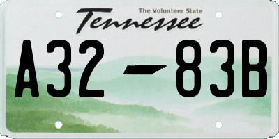 TN license plate A3283B