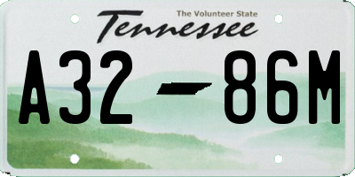 TN license plate A3286M