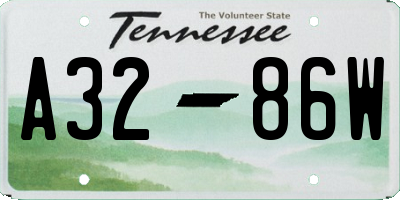 TN license plate A3286W