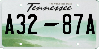 TN license plate A3287A