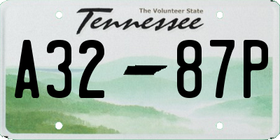 TN license plate A3287P