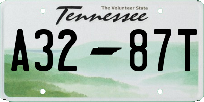 TN license plate A3287T