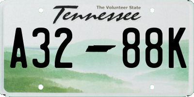 TN license plate A3288K