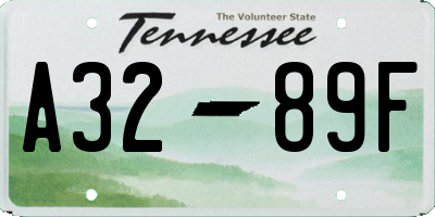 TN license plate A3289F