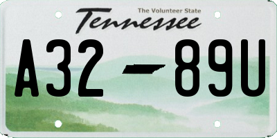 TN license plate A3289U
