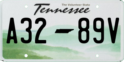 TN license plate A3289V