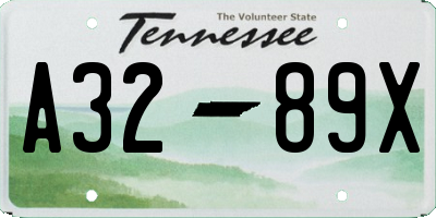 TN license plate A3289X