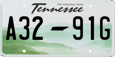 TN license plate A3291G