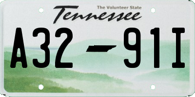 TN license plate A3291I