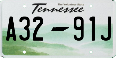 TN license plate A3291J