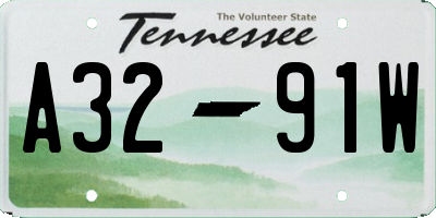 TN license plate A3291W