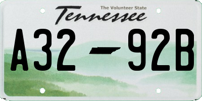 TN license plate A3292B