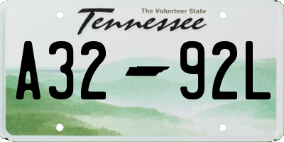 TN license plate A3292L