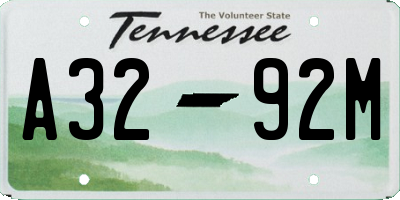 TN license plate A3292M