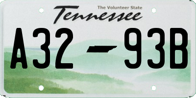 TN license plate A3293B