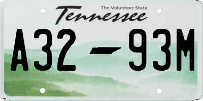 TN license plate A3293M